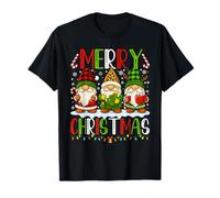 Cute Gnomes Merry Christmas Lights Gnome Xmas Men Women Boys T-Shirt