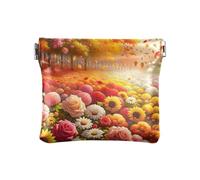 Cute Gnomes St. Patrick's Day Coin Purse Coin Card Wallet Pouch, Small Coin Purse for Credit Card, Keys, Lipstick, Summer Flowers Autumn Leaves, One Size, Summer Flowers Autumn Leaves