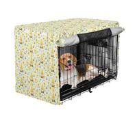 Cute Gnomes with Florals Dog Cage Covers Kennel Covers Dog Crate Curtains 48 Inch