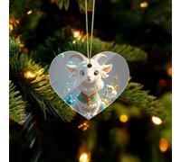 Cute Goat Acrylic Christmas Ornaments - Love Christmas Tree Decorations Ornament, Winter Holiday Keepsake Pendant for Fireplace, Mantel, Wreath Holiday Party Decor