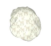 Cute Goat Animal Shower Cap,Nightcap Double Layer Waterproof Elastic Bath Cap Reusable Bathing Hair Cap