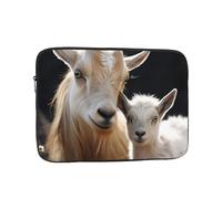 Cute Goat Baby with Mother Laptop Case 15 inch, TSA Laptop Sleeve Shockproof Protective Notebook Case Water Resistant Computer Carrying Cover Briefcase Handbags Men Women Computer Bag
