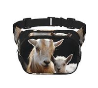Cute goat baby with mother Waist Packs for Men Women Fashion Fanny Pack Adjustable Crossbody Bags Everywhere Belt Bag