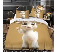 Cute goat cartoon 3D Printed Duvet Cover Set 3pcs Microfibre Lightweight Concealed Animated character Duvet Insert Cover 2 Pillowcases Skin-Friendly Home Decor Kids & Girls Super king（260x220cm）