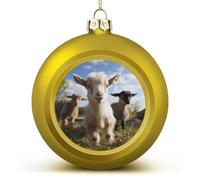 Cute Goat Christmas Ball Ornament Shatterproof Hanging Ball Ornaments with String Decorative Christmas Baubles for Xmas Tree Home Wedding Holiday Party Decor Supply