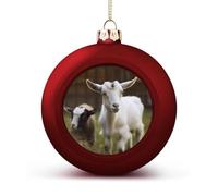 Cute Goat Christmas Balls Ornaments 2PCS Christmas Tree Hanging Ball Personalization Red-Style Xmas Trees Ball Pendant for Holiday Party Decoration Supplies