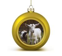 Cute Goat Christmas Balls Ornaments 4PCS Christmas Tree Hanging Ball Personalization Golden-Style Xmas Trees Ball Pendant for Holiday Party Decoration Supplies
