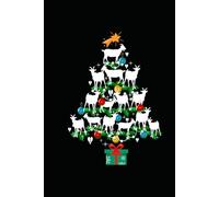 Cute Goat Christmas Tree Decor Xmas: Journal / Notebook / Diary, 120 Blank Lined Pages, 6 x 9 inches, Matte Finish Cover, Great Gift For Kids And Adults