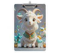 Cute Goat Clipboard 8.5×12.5 Inch Acrylic Clip Board with Metal Clip A4 Letter Size Decorative Clipboard Cute Hanging Clipboards for Office, Teacher, Nurse, Doctor,
