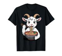 Cute Goat Eating Ramen Japanese Kawaii Farm Noodles T-Shirt