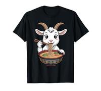 Cute Goat Eating Ramen Japanese Kawaii Farm Noodles T-Shirt