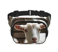 Cute Goat Fanny Pack For Women Waterproof Adjustable Belt Bags Waist Pack Fashion Casual Crossbody Bags Bum Bag For Running Workout Hiking Traveling, Black, One Size