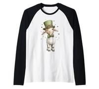 Cute Goat Farm Farmer Leprechaun Shamrock St. Patricks Day Raglan Baseball Tee