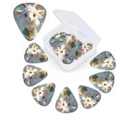 Cute Goat Guitar Picks 12 Pack with Organizer Box, 0.46 0.71 0.96 mm Includes Thin Medium Heavy Thickness,Abstract Guitar Pick Plectrums for Electric Guitar Ukulele Bass