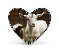 Cute Goat Heart Love Lapel Pin Cute Cool Fun Button Lapel Metal Heart Brooch Badge Shirt Brooch Pins for Men Women Personalized Crafts & Gift