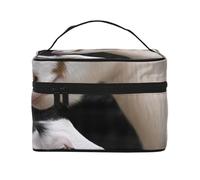 Cute Goat Mother Printing Makeup Bag for Women Portable Travel Cosmetic Case Make Up Organizer Bag Beauty Box with Inner Pouch and Handle