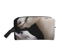 Cute Goat Mother Printing Portable Makeup Bag for Women Girl Large Capacity Travel Cosmetic Bag Makeup Pouch Organizer with Handle