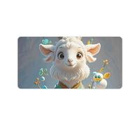 Cute Goat Mouse Pad Gaming Mousepad Desk Mat Smoothing Rubber Mousepad for Fluid Control Ultra-Stable Non-Slip Rubber Base Mouse Pad (24x12 in)