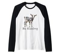 Cute Goat No Kidding Adorable and Funny Raglan Baseball Tee