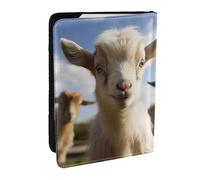 Cute Goat Passport Holder for Travel,RFID Passport Cover Wallet PU Leather Passport Card Holder Case Cute Passport Protector for Women Men