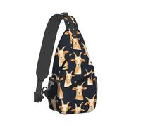 Cute Goat Print Sling Bag for Men Women, Crossbody Bags Chest Bag Daypack Sling Backpack for Travel Hiking