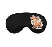 Cute Goat Printed Sleep Mask for Unisex Adult Soft Night Blindfold with Adjustable Strap