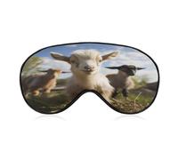 Cute Goat Sleep Mask Cute Goat Light Blocking Sleeping Eye Mask, Eye Cover with Adjustable Strap Eye Sleep Shade Cover