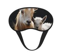 Cute Goat Sleep Mask for Side Sleeper Soft Breathable Sleeping Eye Mask Blackout Silk Eye Sleep Shade Cover with Elastic Strap Night Blindfold for Women Men Travel Nap