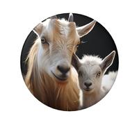 Cute goat with mother Custom Pins 5 PCS, Personalized Photo Buttons, Metal Pinback Button Badges for Backpacks, Hats, Funny Backpack Pins Aesthetic Lapel Badge Pins Gifts for Men Women, One Size