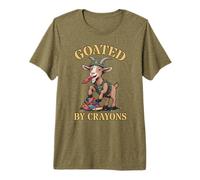Cute GOATED BY Crayons Military Son Dad Goat Jarhead Joke Premium T-Shirt