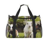 Cute Goat's Lightweight Waterproof Large Capacity Handheld Shoulder Crossbody Travel Bag Personal Belongings Organizer Bag