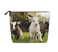 Cute Goat's Patterned Single Layer Cosmetic Bag, Travel Toiletry Bag, Suitable for Business Trips and Daily use.