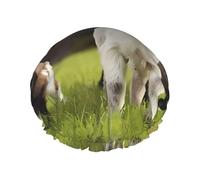 Cute goat's Print Shower Cap for Women & Men - Reusable, Double Layer, Breathable, Hair Bath Cap L