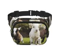 Cute Goat's Unisex Adjustable Waist Square Double Layer Waist Pack for Outdoor Activities Travelling Running Hiking