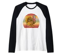 Cute Gobble Gobble Turkey Pilgrim Thanksgiving Feast Turkey Raglan Baseball Tee