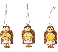 Cute Gold Boy Angel Tree Decoration Ornament Bauble with Blank Star
