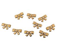 Cute Gold Mini Very Small 2 Hole Bow Buttons 12 mm Metal Flat Embellishment for Sewing (Pack of 10)