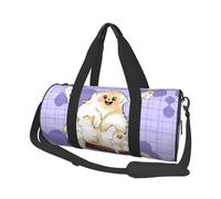 Cute golden monkey Canvas travel bag, large capacity, can be carried on the shoulder