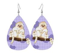 Cute golden monkey Prints Leather Teardrop earrings Pendant Stylish and light Lightweight Dangle for Women Girls, One Size, Leather, No Gemstone