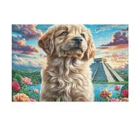 Cute Golden Retriever 1000 Piece Jigsaw Puzzle for Adults Magical Cosmic Creatures Jigsaw Cozy Night In Activity Colourful Challenge Great Gift for Puzzle Lovers Stress Reliever 1000 PCS