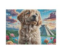 Cute Golden Retriever 300 Piece Jigsaw Puzzle for Adults Magical Cosmic Creatures Jigsaw Dining Room Decor Accent Whimsical Challenging Puzzle Stress Relief 300 PCS