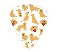 Cute Golden Retriever Dog Pattern,12 Pcs Guitar Pick,3 Different Thickness Plectrums for Acoustic Guitar Bass Ukulele (0.46mm 0.96mm 0.71mm)