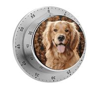 Cute Golden Retriever Kitchen Timers for Cooking Visual Timer Stainless Steel Magnetic Timer with Alarm Cooking Timers for Baking, Exercise, Sports, Study & Outdoor Use