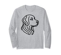 Cute Golden-Retriever Lovers dog simple line art portrait Long Sleeve T-Shirt