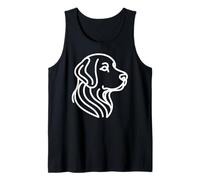 Cute Golden-Retriever Lovers dog simple line art portrait Tank Top