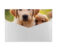 Cute Golden Retriever Puppy File Organizer for Office,6 Pockets Expanding File Folder, Portable Accordion Folders for Desktop, Waterproof Paper Bill Receipt Organizer for Business