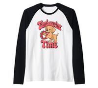 Cute Golden Retriever Tambourine Kids Teachers Kindergarten Raglan Baseball Tee