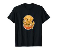 Cute Golden Retriever with Ramen Bowl T-Shirt