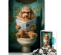 Cute Goldendoodle 1000 Piece Jigsaw Puzzles for Adults & Teens,Fun Games Every Piece Is Unique - Challenging Family Fun Game 38x26cm