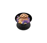 Cute Goldendoodle Doodle Dog Floral Design PopSockets Adhesive PopGrip
